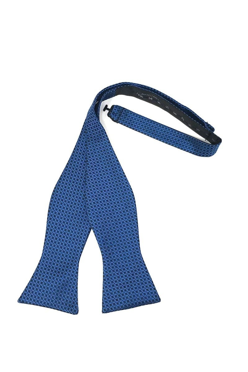 Blue Regal Bow Tie - self-tie style, front view