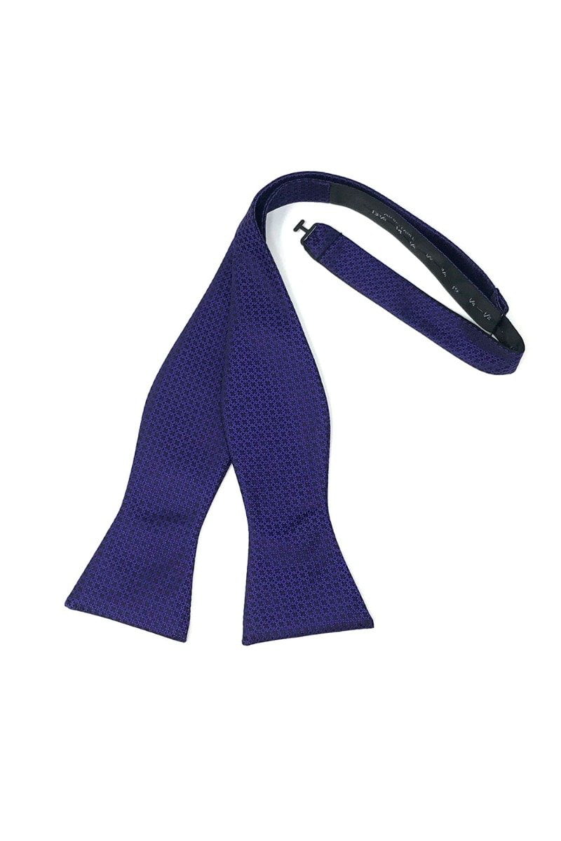 Purple Regal Bow Tie - self-tie style, front view