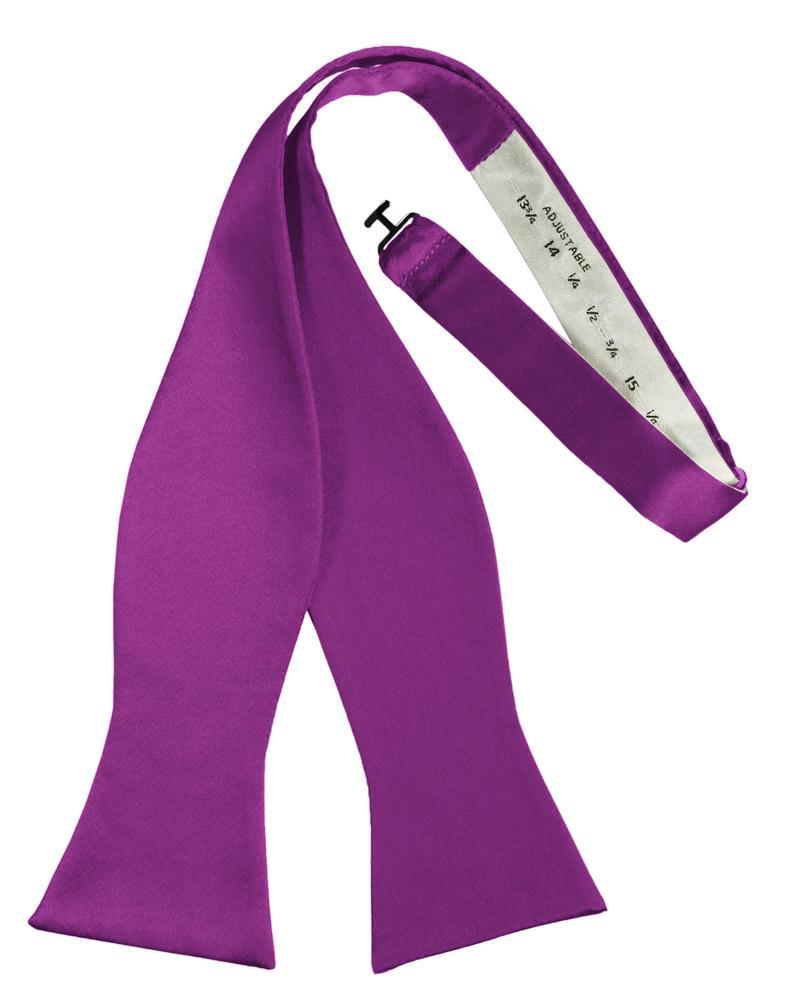 Cassis Luxury Satin Bow Tie - self-tie style, front view