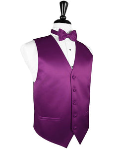 Cardi Cassis Luxury Satin Tuxedo Vest