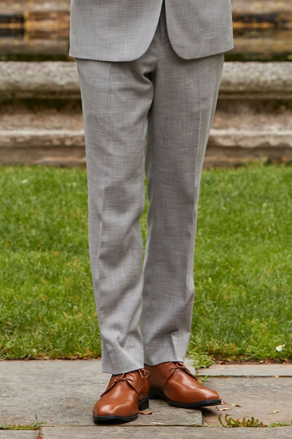 Sharkskin Black & White Plain Front Pants Sharkskin Black & White Plain Front Pants