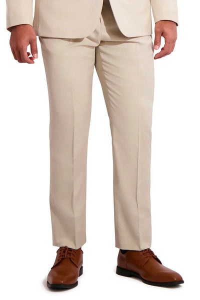 Sharkskin" Tan Plain Front Pants  BlackTie.com