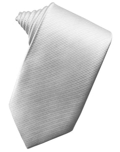Cristoforo Cardi Silver Faille Silk Necktie
