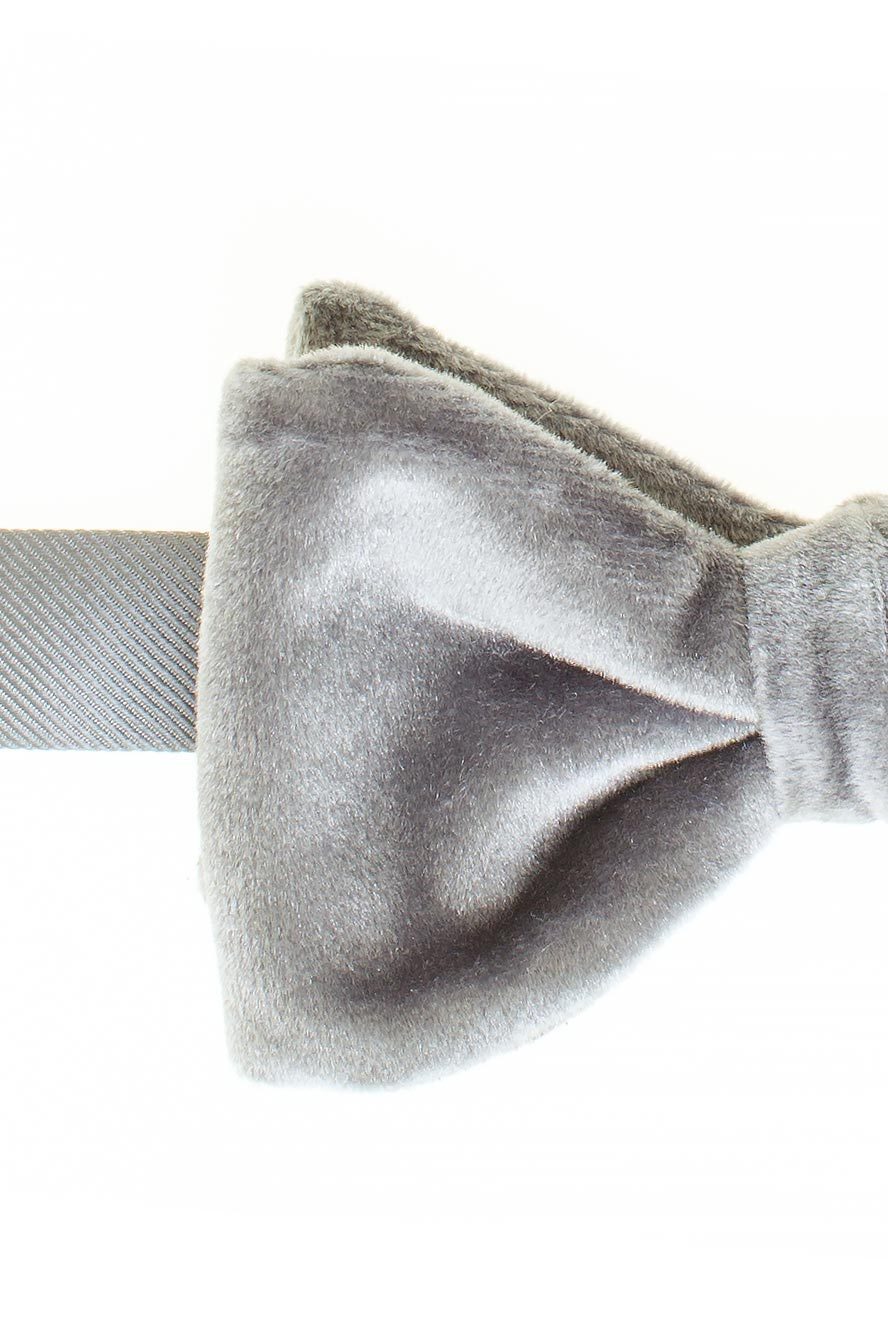 Larr Brio "Luxor" Grey Velvet Bow Tie