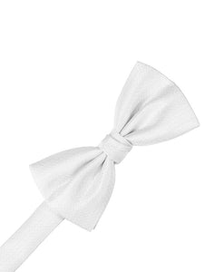 Cardi White Herringbone Bow Tie