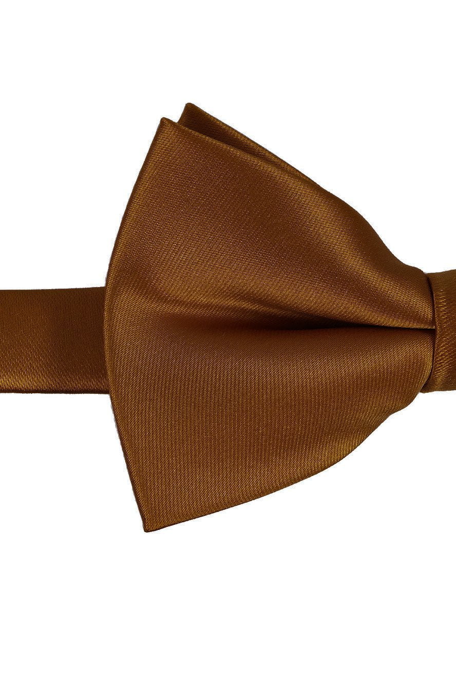 Marigold Eternity Bow Tie - close-up of fabric texture and folds