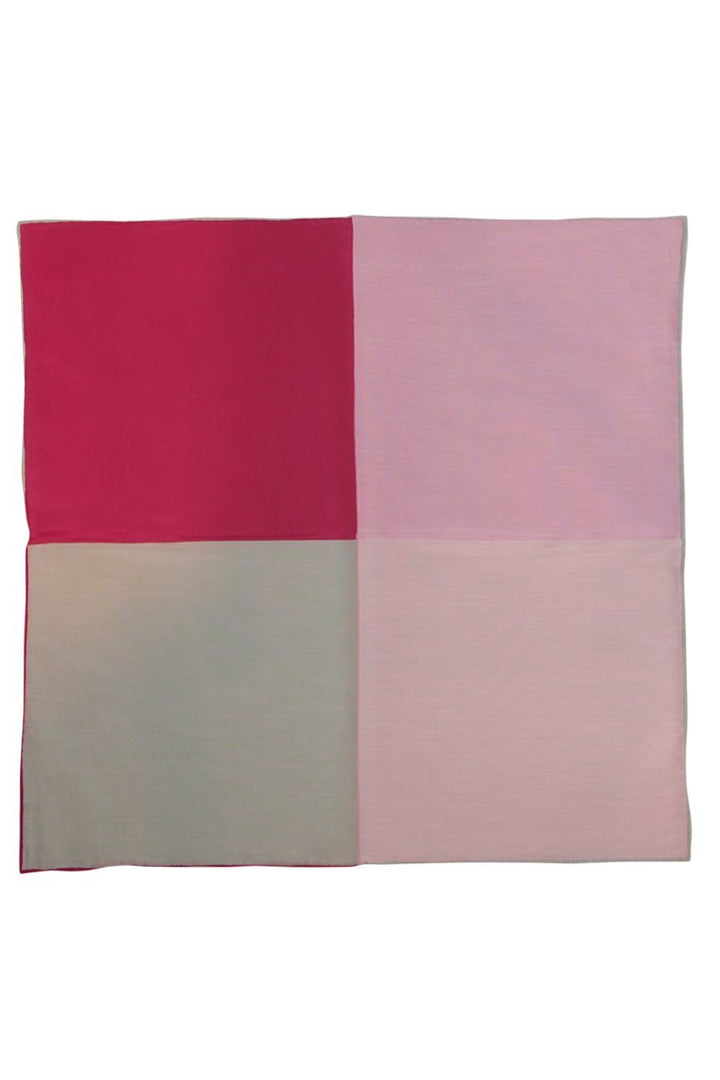 Cristoforo Cardi Pink Silk & Cotton Blend Quad Pocket Square