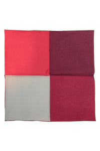 Cristoforo Cardi Red Silk & Cotton Blend Quad Pocket Square