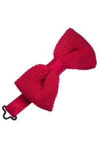 Cristoforo Cardi Red Silk Knit Bow Tie