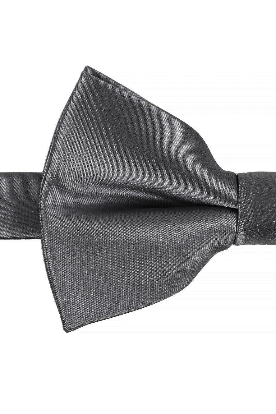 Silver Eternity Bow Tie - close-up of fabric texture and folds
