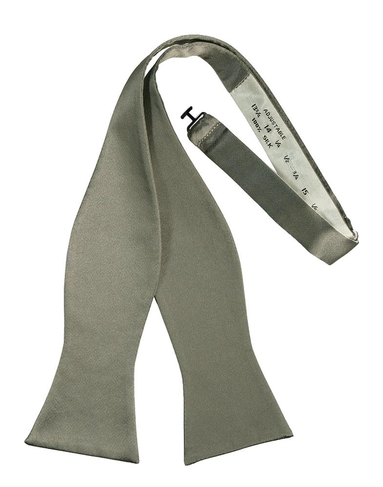 Platinum Noble Silk Bow Tie - self-tie style, front view