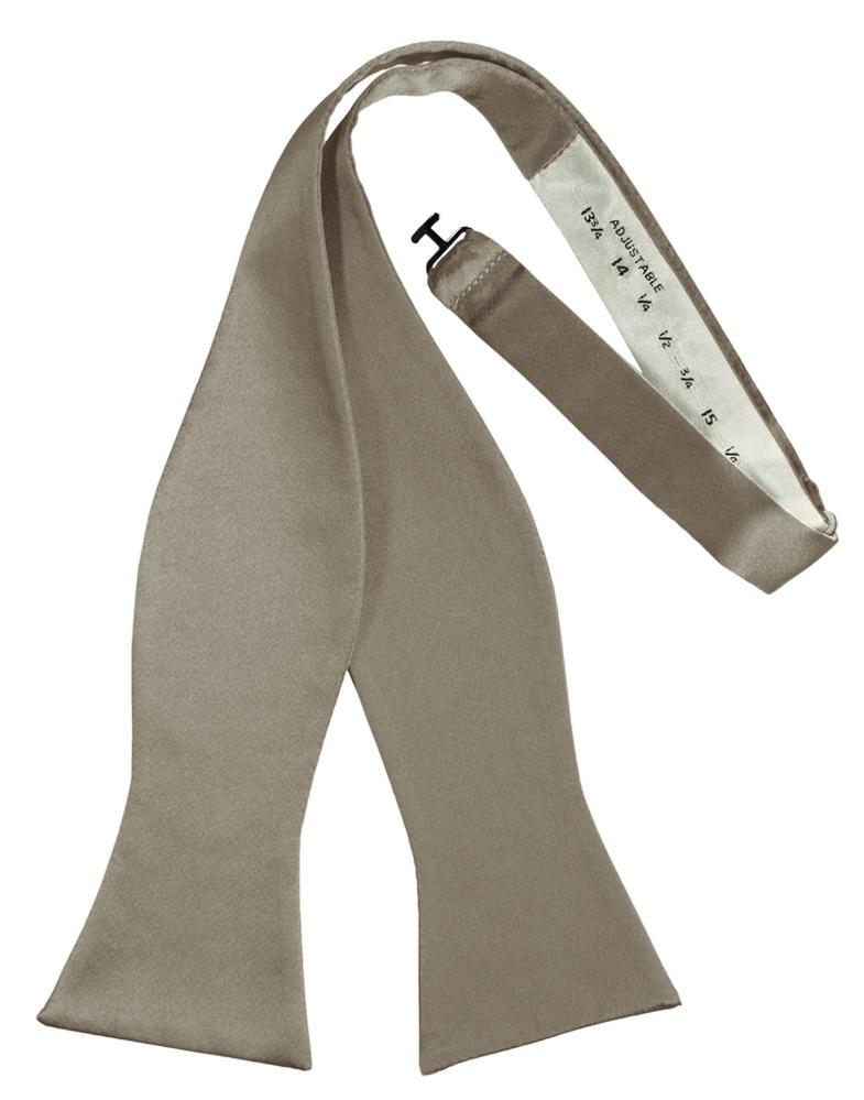 Stone Luxury Satin Bow Tie - self-tie style, front view
