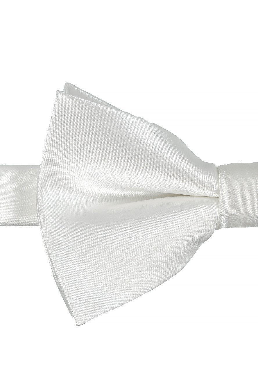 White Eternity Bow Tie - close-up of fabric texture and folds