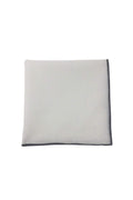 Cristoforo Cardi White Cotton with Grey Border Pocket Square