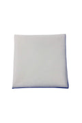 Cristoforo Cardi White Cotton with Royal Blue Border Pocket Square