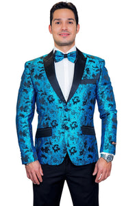 Xander Xiao "Amsterdam" Turquoise Tuxedo Jacket